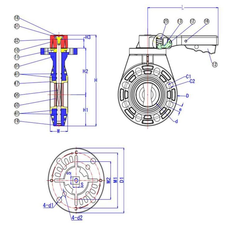 Sanking วาล์วปีกผีเสื้อยูพีวีซี Butterfly Valve Upvc